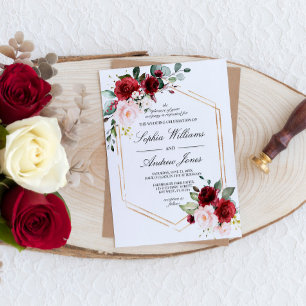 Convite para Casamento de Rosa Rosa Rosa Rosa Burg