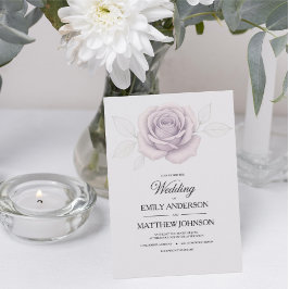 Convite para Casamento de Rosa Roxo Elegante do De