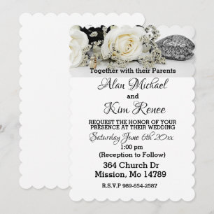 Convite para Casamento de Rosas Brancas