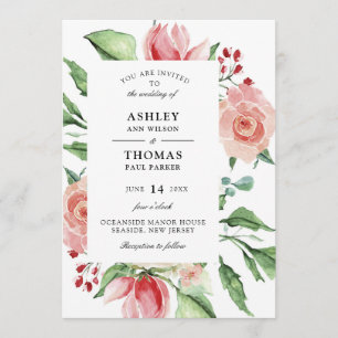 Convite Para Casamento De Rosas De Creme Moderno