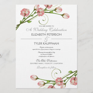 Convite para Casamento de Rosas de Jardim Floral