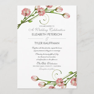 Convite para Casamento de Rosas de Jardim Floral