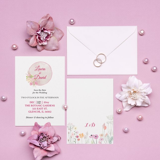 Convite para Casamento de Rosas Rosa Vermelhas (Criador carregado)