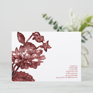 Convite para Casamento de Rosas vermelhas de Burgu