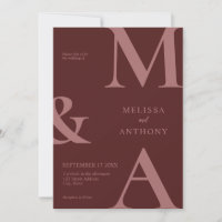 Convite para Casamento de Rosewood Minimalista Mod