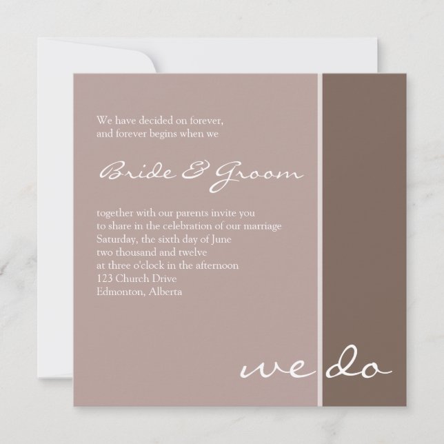 Convite para Casamento de Roxo Elegante (Frente)