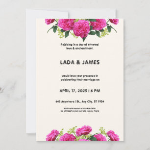 Convite para Casamento de Roxos e Cremes