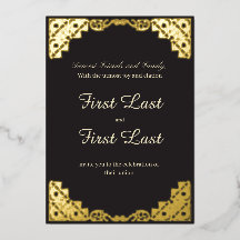 Convite para Casamento de Royalty Escuro