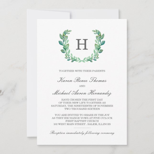 Convite para Casamento de Rua Natural (Frente)