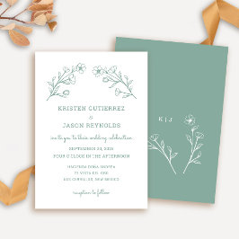 Convite para Casamento de Sage Green