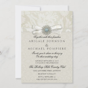 Convite para Casamento de Sage Green & Cream com S
