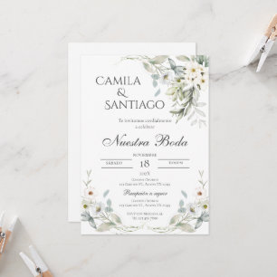 Convite para casamento de Sage Green Floral em esp