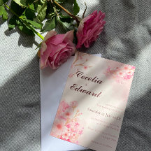 Convite para Casamento de Sakura Cherry Blossom
