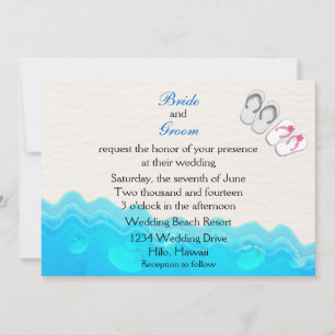 Convite para Casamento de Sandals de Praia