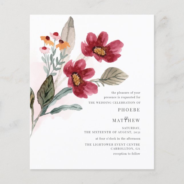 Convite para Casamento de Sangue Russo do Orçament (Frente)