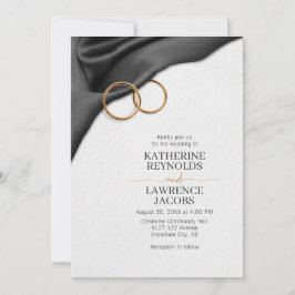 Convite para Casamento de Satin Negro