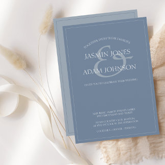 Convite para Casamento de Script Azul Simples Dust