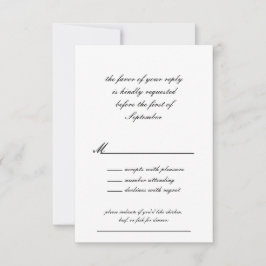 Convite para Casamento de Script Branco e Preto