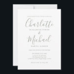 Convite para Casamento de Script de Assinatura Ver<br><div class="desc">Apresentando nomes de estilo de assinatura,  este elegante convite de casamento verde de sábio pode ser personalizado com suas informações em caracteres quânticos. Projetado por Thisnotme©</div>