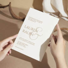 Convite Para Casamento De Script De Taupe E Creme