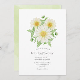Convite para Casamento de Script Floral Amarelo Br