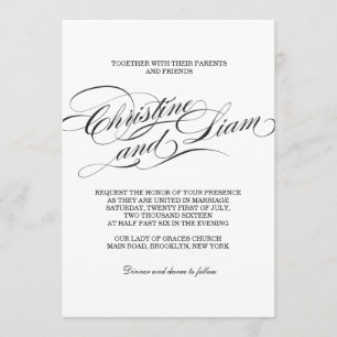 Convite para Casamento de Script Flourish