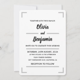 Convite para Casamento de Script Manuscrito Simple