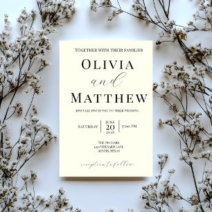Convite para Casamento de Script Minimalista Moder