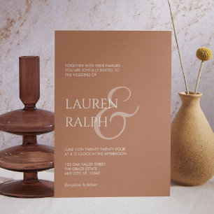 Convite para Casamento de Script Ochre & Cream