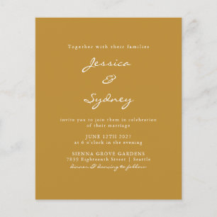 Convite para Casamento de Script Ochre Moderno de
