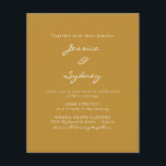 Convite para Casamento de Script Ochre Moderno de<br><div class="desc">Convite De Casamento De Mostarda Amarela De Ochre Amarela Moderna E Minimalista De Orçamento</div>