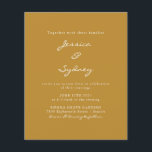 Convite para Casamento de Script Ochre Moderno de<br><div class="desc">Convite De Casamento De Mostarda Amarela De Ochre Amarela Moderna E Minimalista De Orçamento</div>