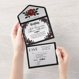 Convite Para Casamento De Silver Gótico Francês