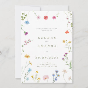 Convite para Casamento de Sinfonia Floral