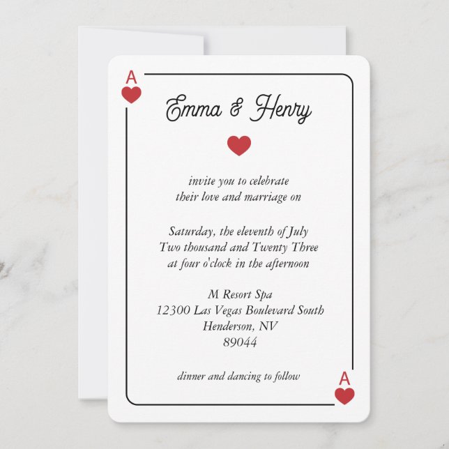 Convite para Casamento de Sorte no Amor (Frente)