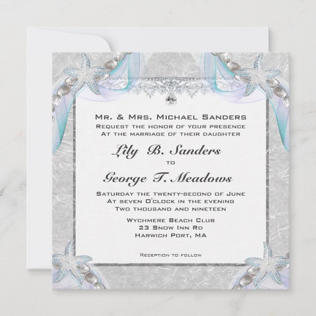 Convite para Casamento de Starfish (Frente)