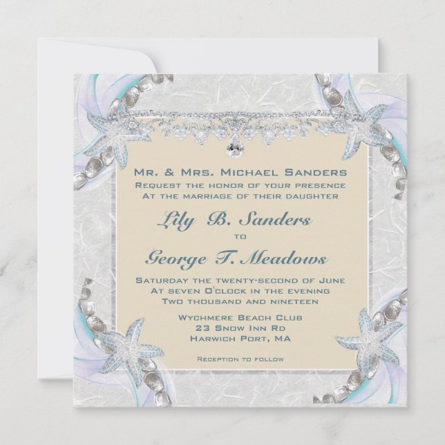 Convite para Casamento de Starfish (Frente)