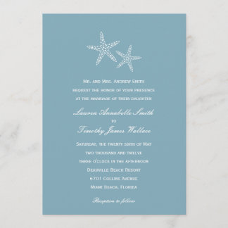 Convite para Casamento de Starfish Pair