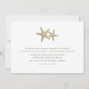 Convite para Casamento de Starfish Pair