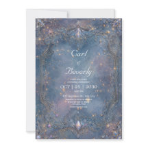 Convite para casamento de Starlit Sapphire Galaxy