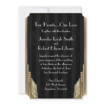 Convite para Casamento de Stripe de Arte Dourada