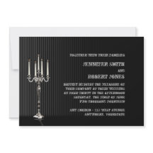 Convite para Casamento de Stripe de Candelabra Gót