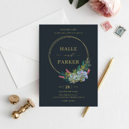 Convite para Casamento de Suculentes Modernos