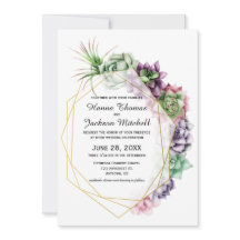 Convite para Casamento de Suculento no Deserto