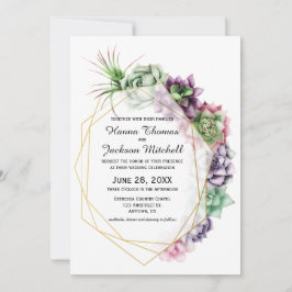 Convite para Casamento de Suculento no Deserto