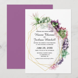 Convite Para Casamento De Suculento No Deserto