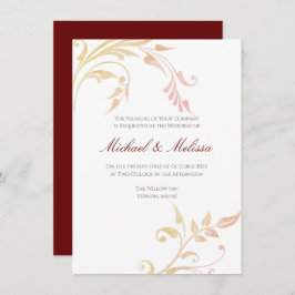 Convite para Casamento de Sujidade de Outono