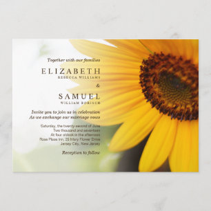 Convite para Casamento de Sunflower Amarelo