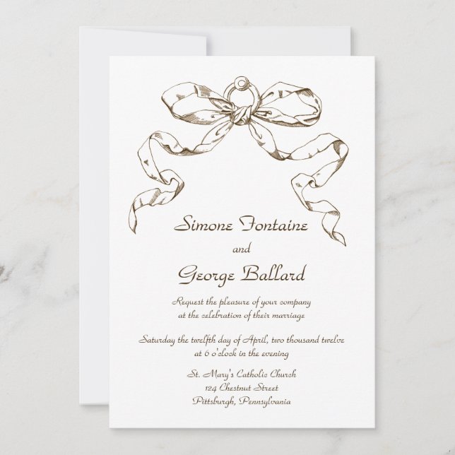 Convite para Casamento de Swag de Arco Russet (Frente)