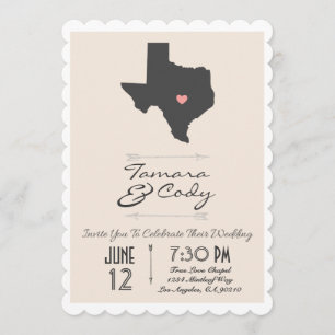 Convite para Casamento de Tan Beige Texas Escalado